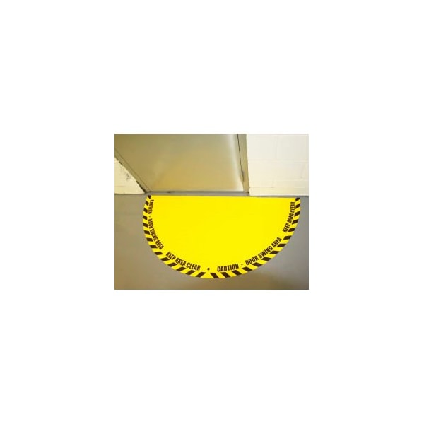 Ergomat DuraStripe Full 180 Door Swing Sign, Black on Yellow, 21in x 42in 0651-UEN - main